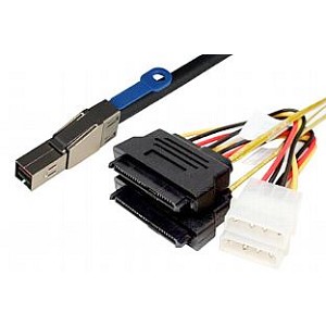 External HD mini-SAS (SFF-8644) to 2x Dual-port SFF-8680 SAS 12Gb cable - 0.5m